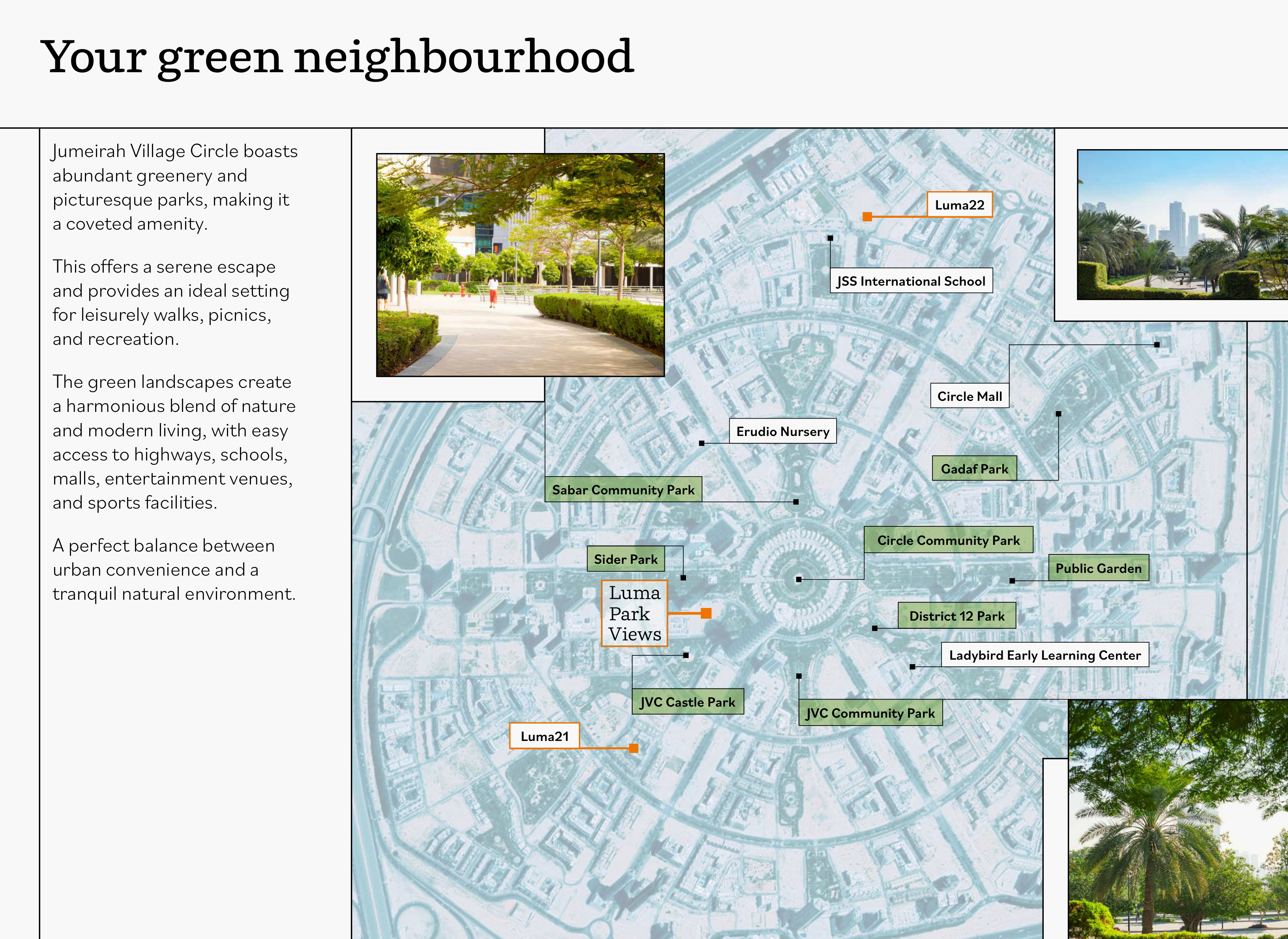 JVC map and nearby parks