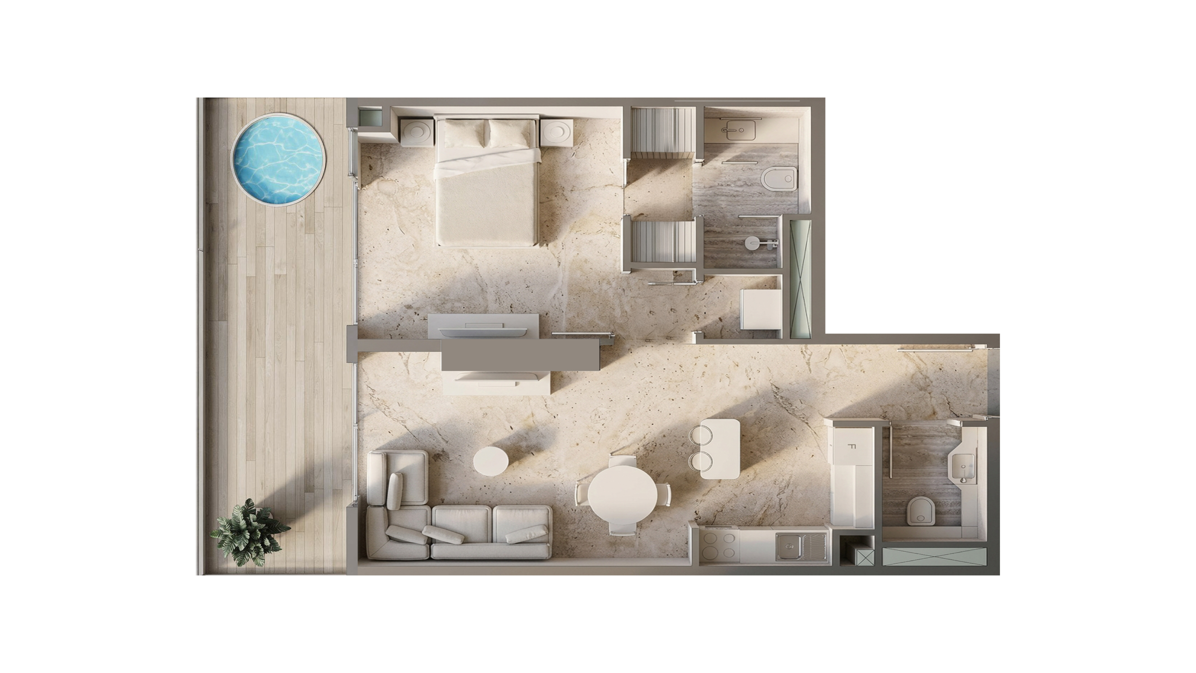 Sky Line: планировка 1BR